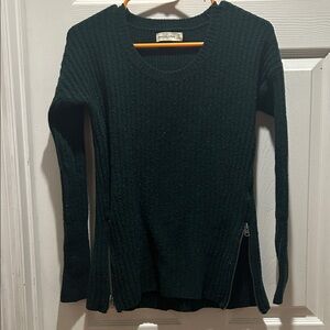 Abercrombie & Fitch Dark Green Sweater with Zipper Detail